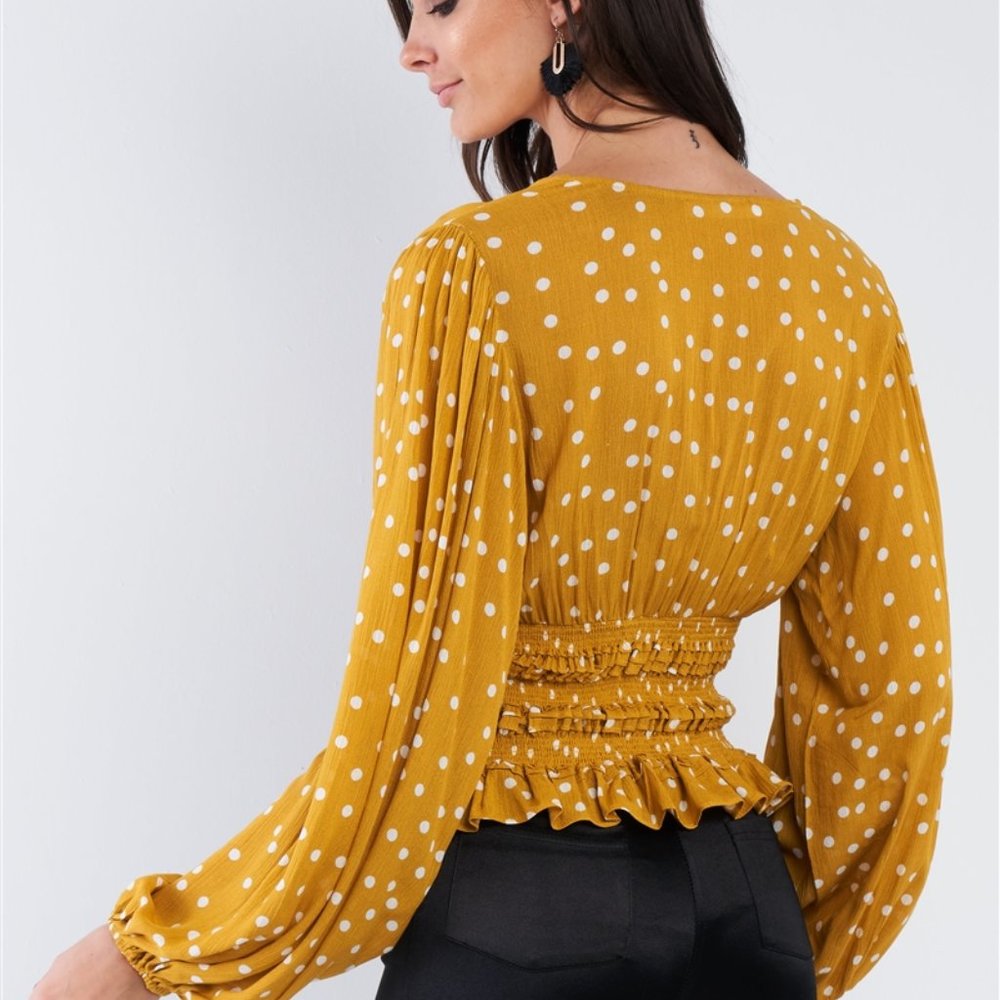 Polka Dot Top - Yellow - Picture 2 of 4